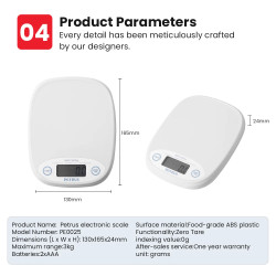 PETRUS Mini: Balança de cozinha digital precisa e portátil